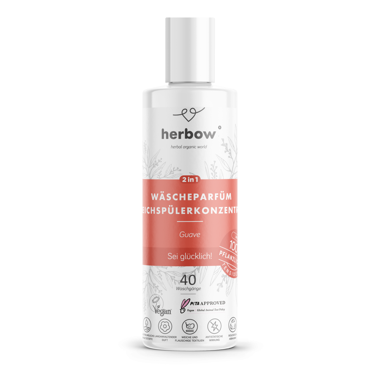 Herbow<br>2in1 Wäscheparfüm<br>Weichspülerkonzentrat <br>Sei glücklich! - 200 ml