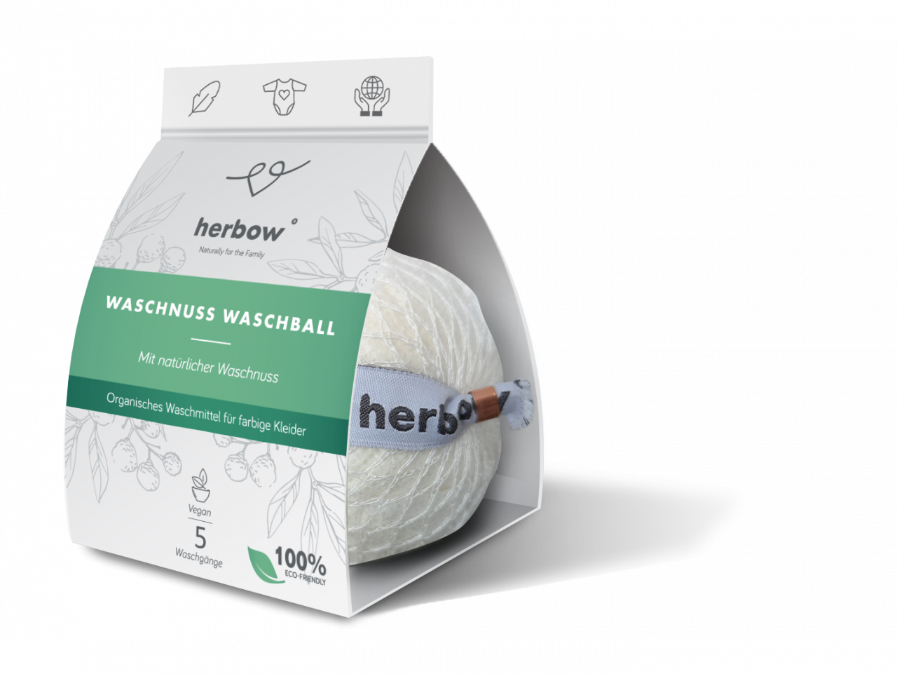 Herbow Waschnuss Waschball<br>1 Stück / 5 Wäschen